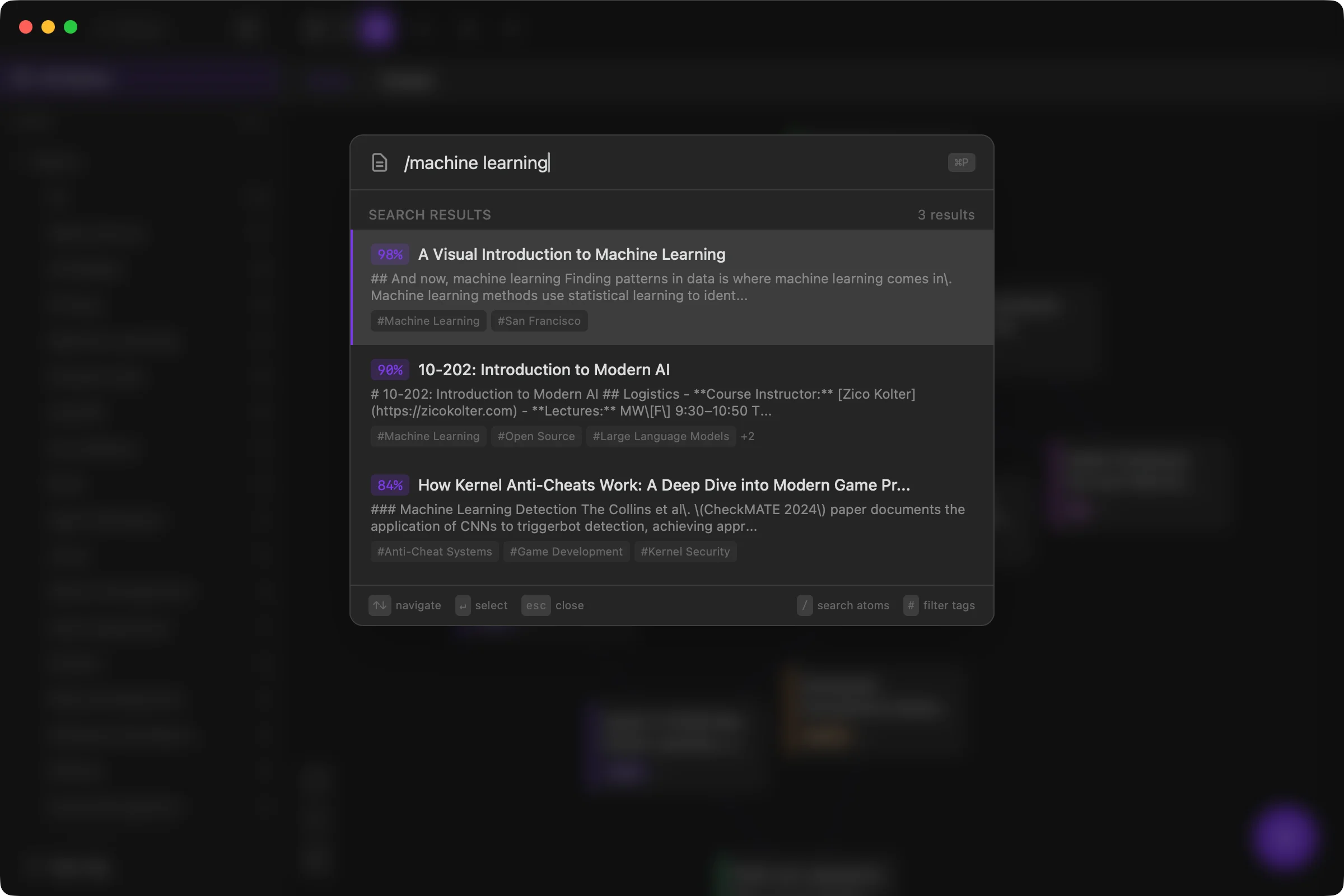 Semantic search view